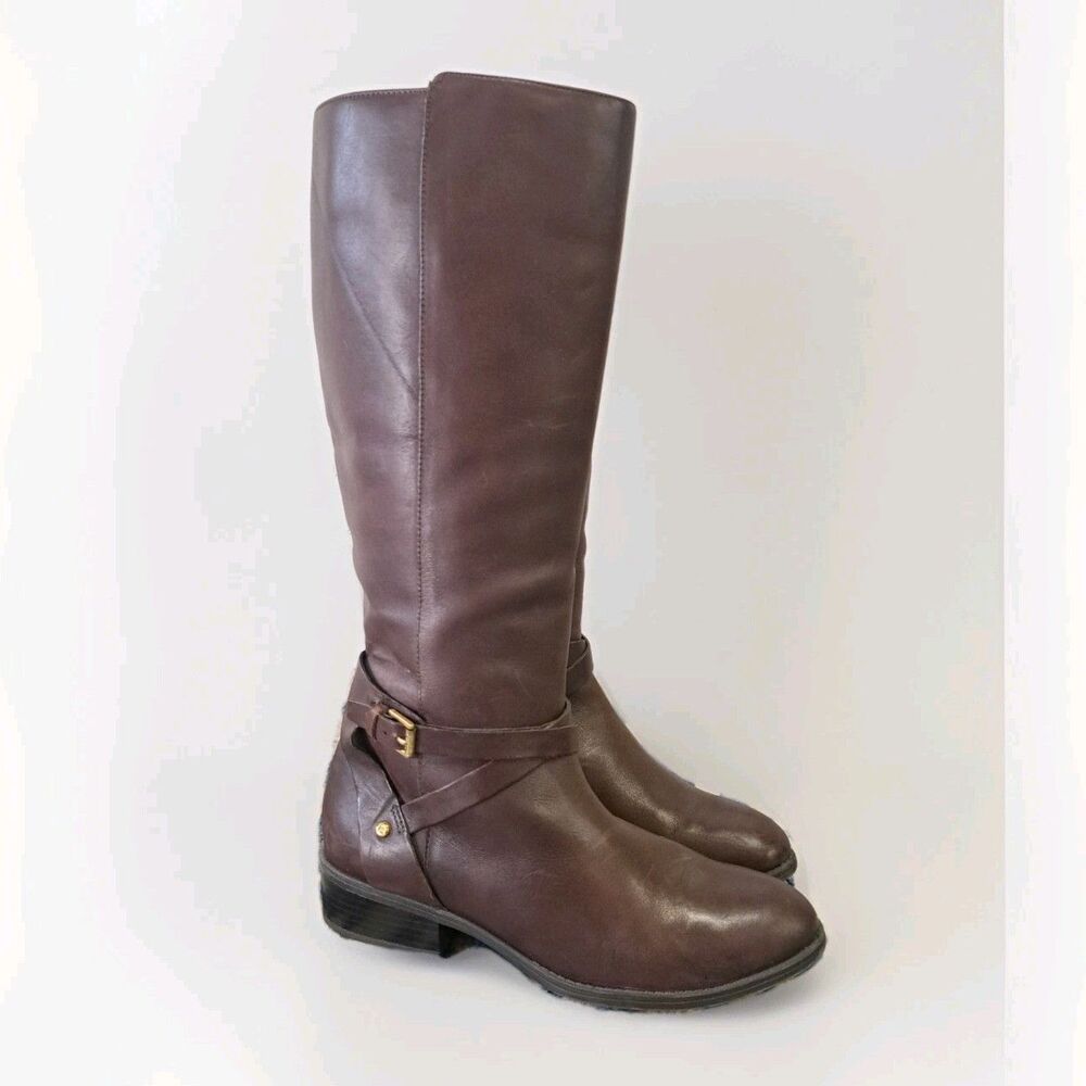 Lauren Ralph Lauren Mariah Brown Leather Riding Boots 9.5 B preppy old money